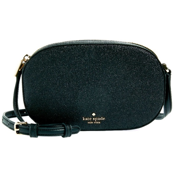 kate spade Handbags - KATE SPADE GLIMMER OVAL CAMERA BAG - BLACK (NEW WITH TAGS)